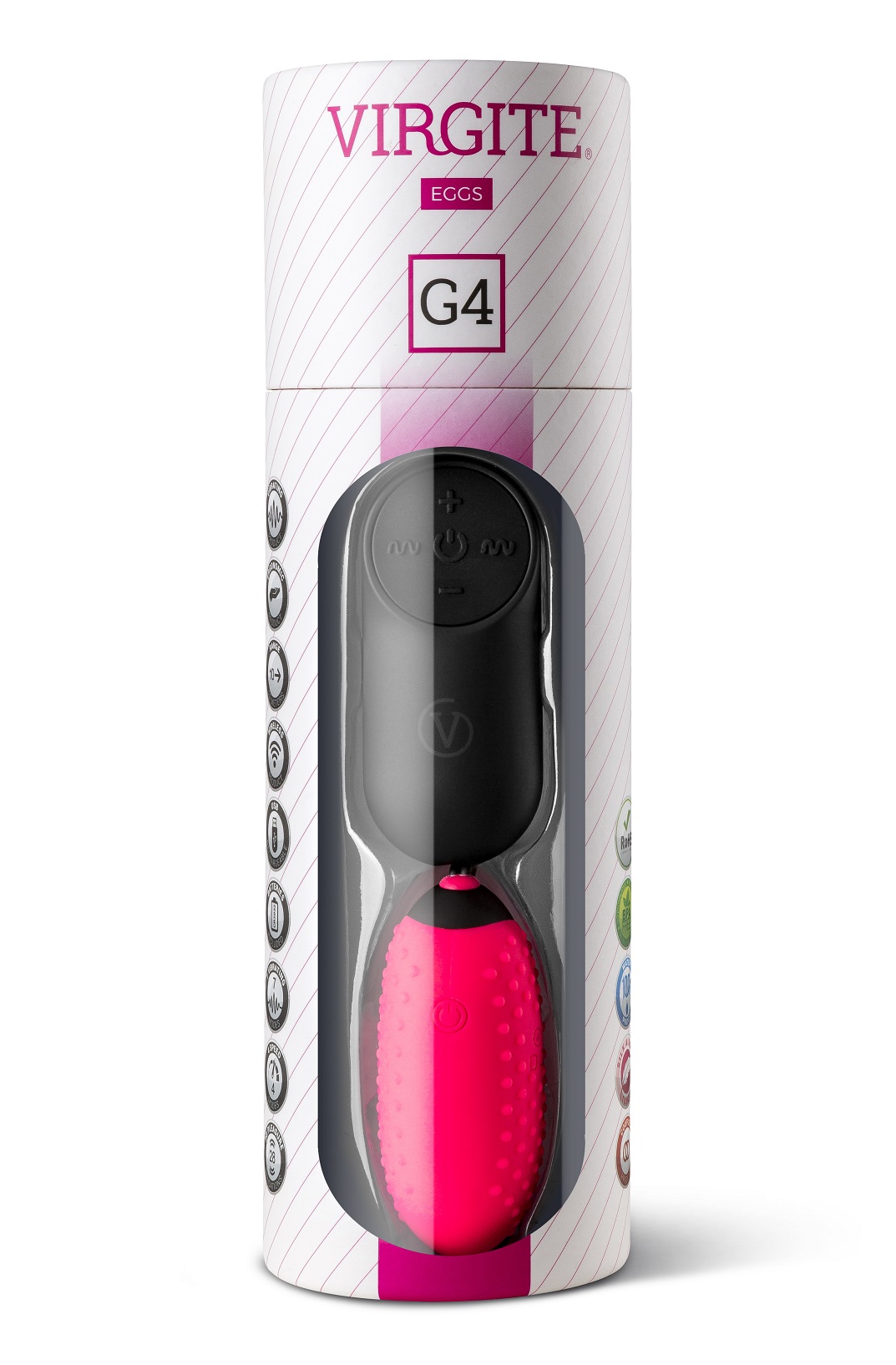 HUEVO VIBRADOR VIRGITE G4 (ROSA Y NEGRO)